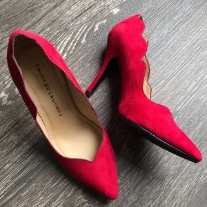 Red Scalloped Heels